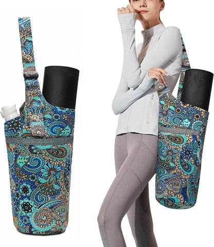 IwIeIaIrI Yoga Mat Bag with Large Size Pocket and Zipper Pocket，Yoga Bag Adjustable Shoulder Strap- Holds More Yoga Accessories - zenfulharmony.com