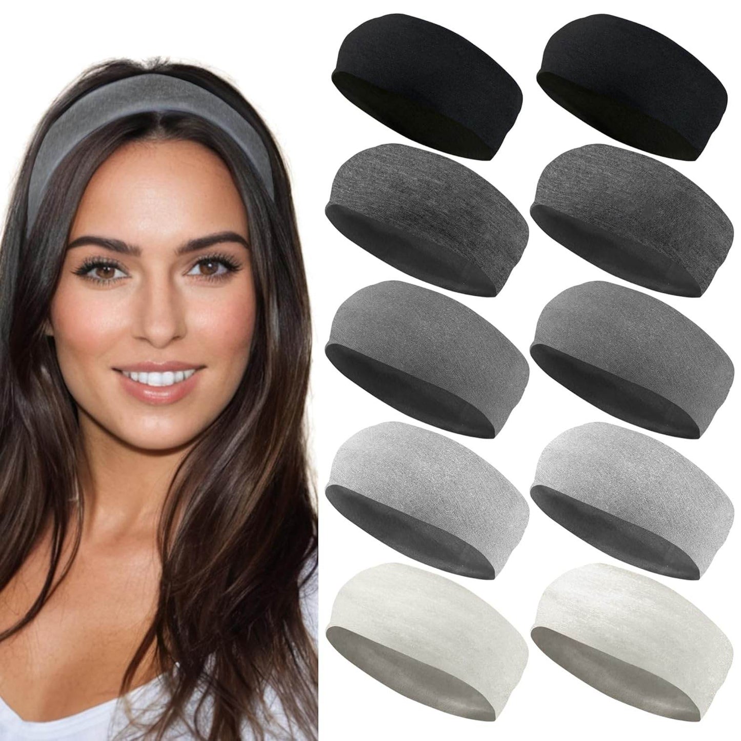 Styla Hair Headbands for Women Stretch Fashion Headbands 10 Pack Non-Slip Head Wraps Great for Spa, Sports, Yoga, Pilates, Running, Gym Headband, Workouts (Variety) - zenfulharmony.com
