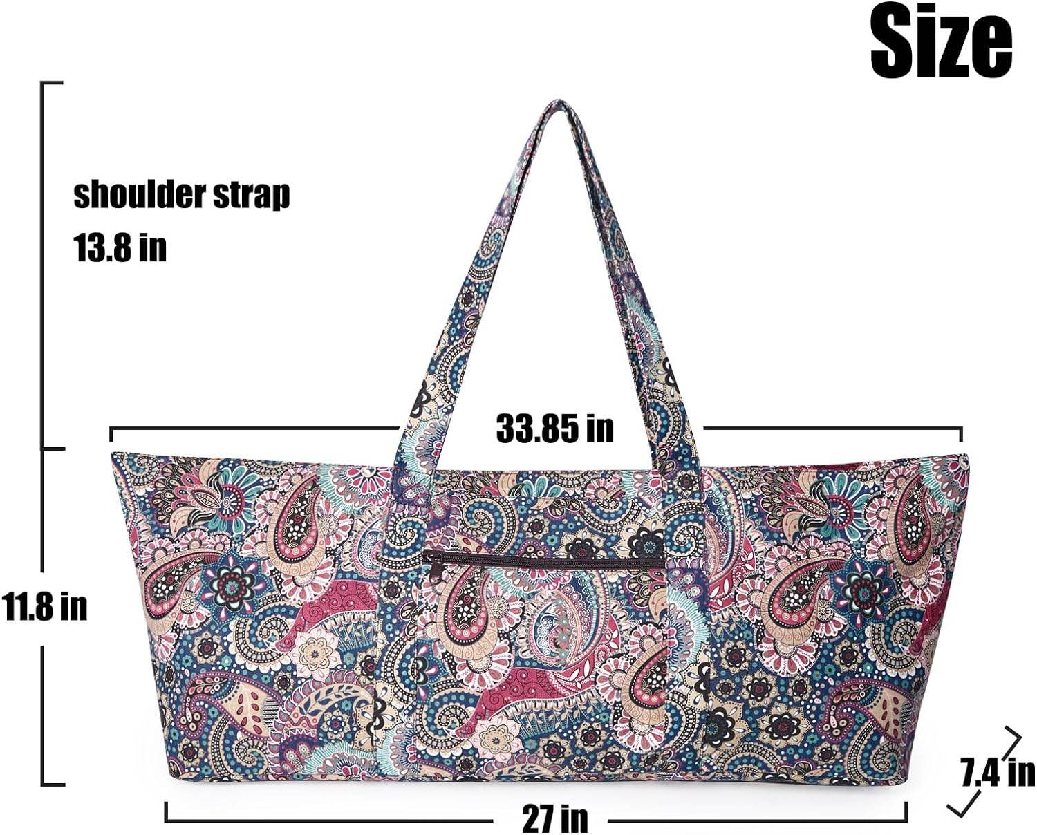 IwIeIaIrI Flower Pattern zipper yoga Mat Bag Duffle Bag Large Multipurpose Exercise Yoga Mat Bag and Yoga Mat tote bag Strap Zipper Pockets - zenfulharmony.com