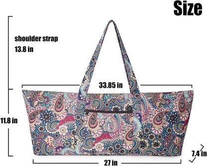 IwIeIaIrI Flower Pattern zipper yoga Mat Bag Duffle Bag Large Multipurpose Exercise Yoga Mat Bag and Yoga Mat tote bag Strap Zipper Pockets - zenfulharmony.com