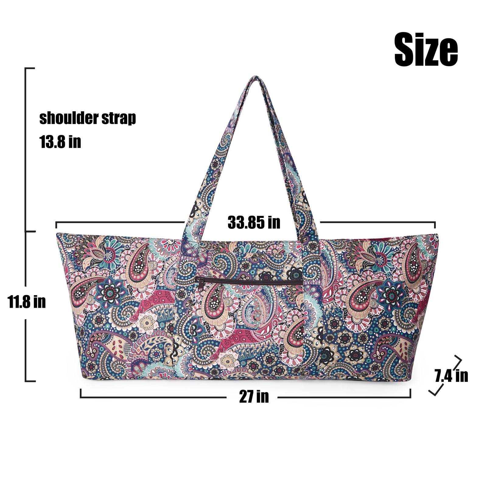 IwIeIaIrI Flower Pattern zipper yoga Mat Bag Duffle Bag Large Multipurpose Exercise Yoga Mat Bag and Yoga Mat tote bag Strap Zipper Pockets - zenfulharmony.com
