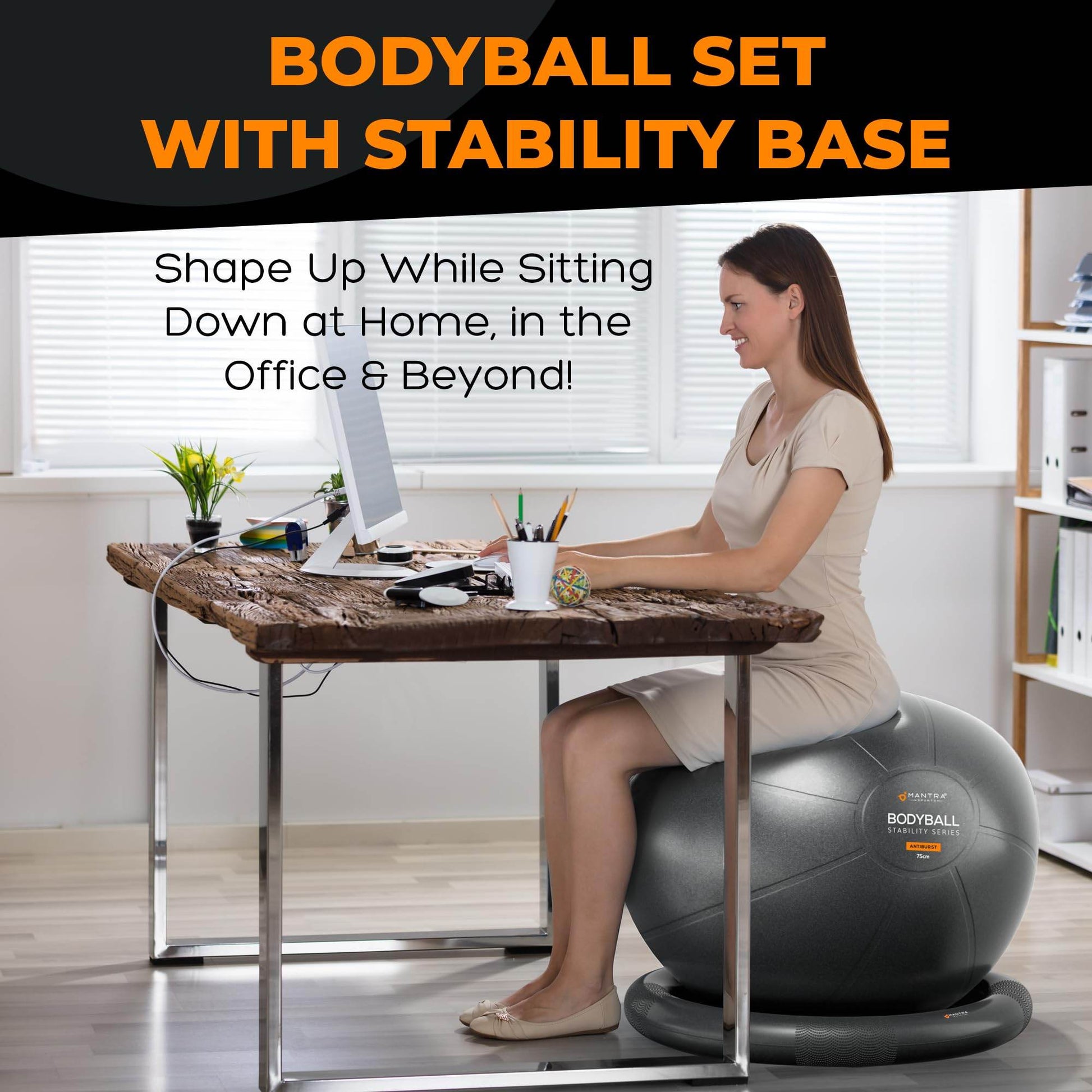 Yoga Ball Chair Exercise Ball Chair for Office with Base, Yoga Ball for Pregnancy Ball Stability Ball & Birth Ball for Labor, Swiss Ball Gym Ball for Exercising, Workout Ball Fitness Ball for Desk - zenfulharmony.com