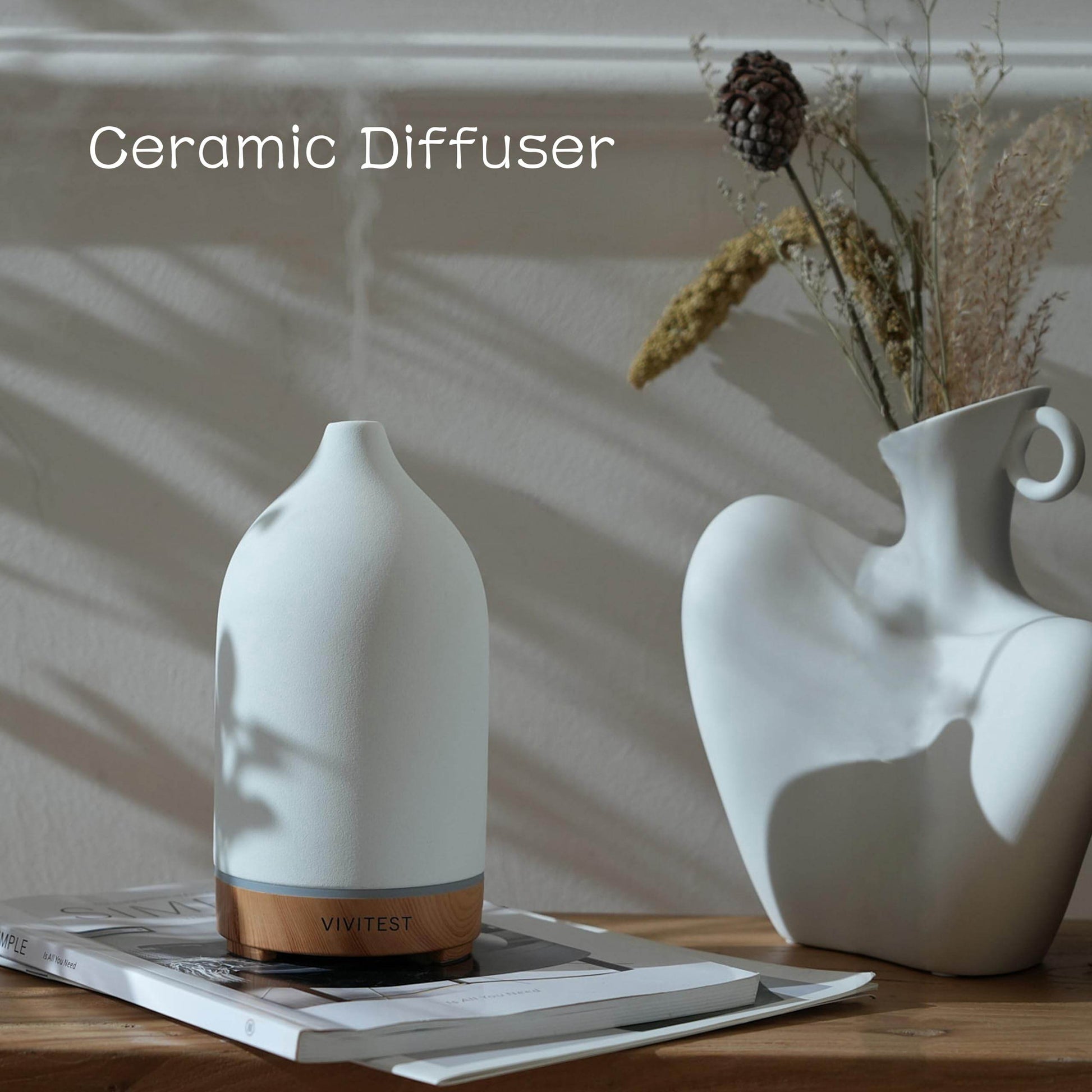 VIVITEST Ceramic Diffusers,Stone Essential Oil Diffuser, Ultrasonic Aromatherapy Diffusers for Home - zenfulharmony.com