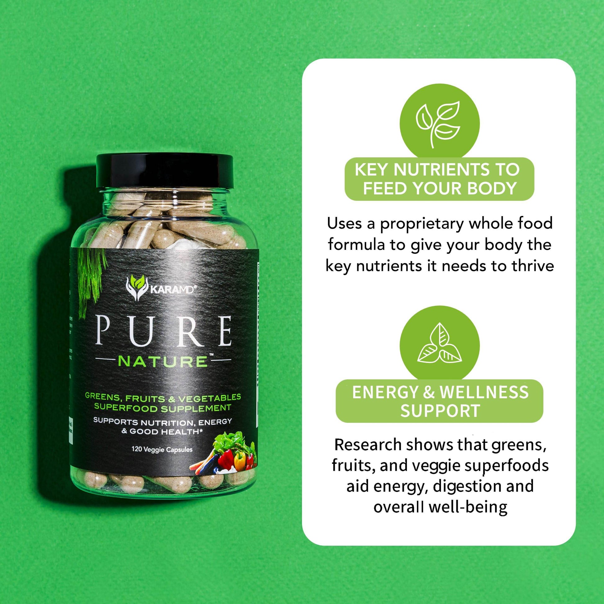 KaraMD Pure Nature | Greens, Fruits & Vegetables Whole Food Supplement | Vitamins, Fiber & Antioxidants | Support Energy & Digestion | Non-GMO, Gluten Free & Vegan Friendly (30 Servings) - zenfulharmony.com