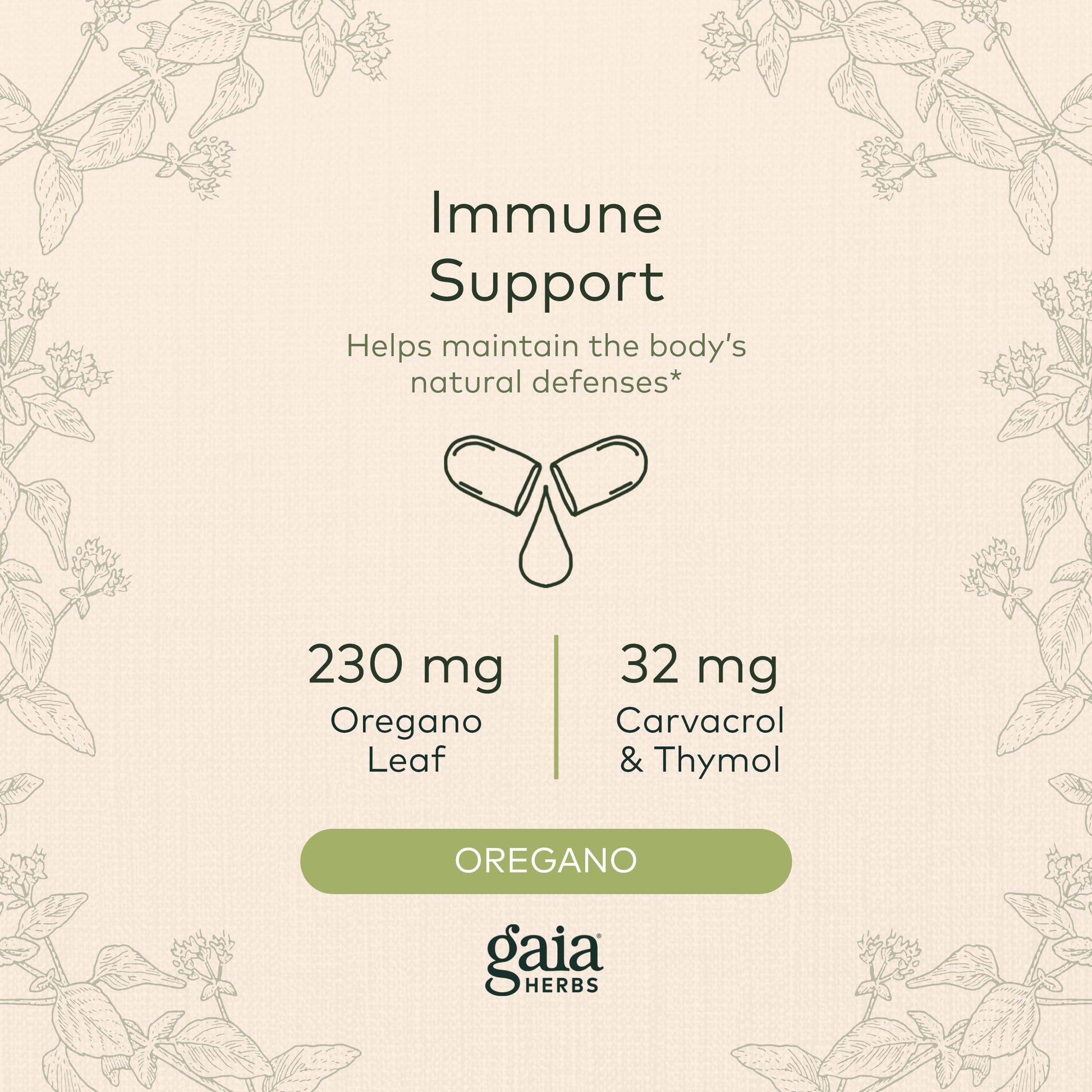 Gaia Herbs Oil of Oregano - with Oregano Oil, Carvacrol, and Thymol - 60 Vegan Liquid Phyto-Capsules (30-Day Supply) - zenfulharmony.com