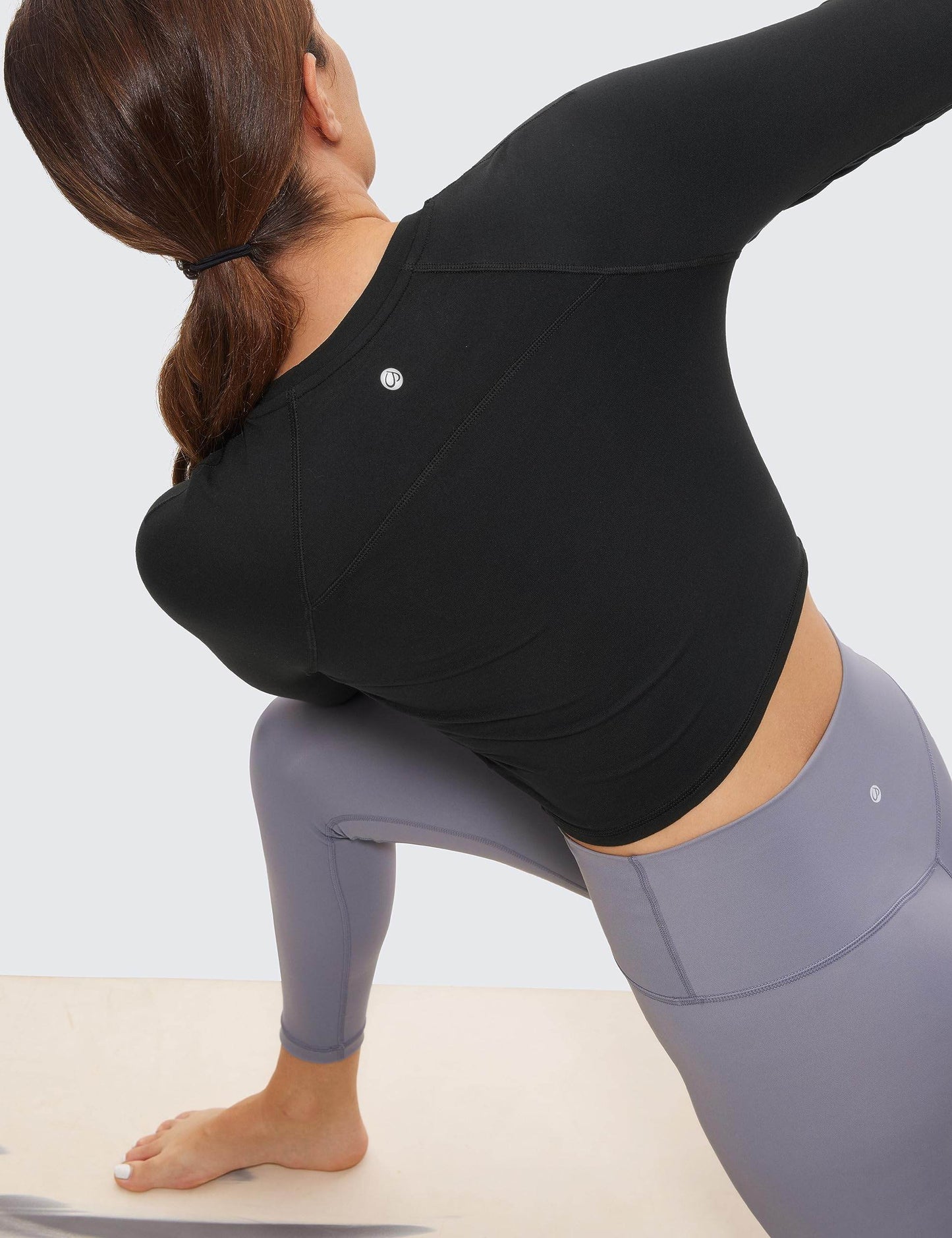 CRZ YOGA Womens Long Sleeve Crop Workout Tops Athletic Yoga Running Cropped Tops Slim Fit Gym Shirts Black Small - zenfulharmony.com