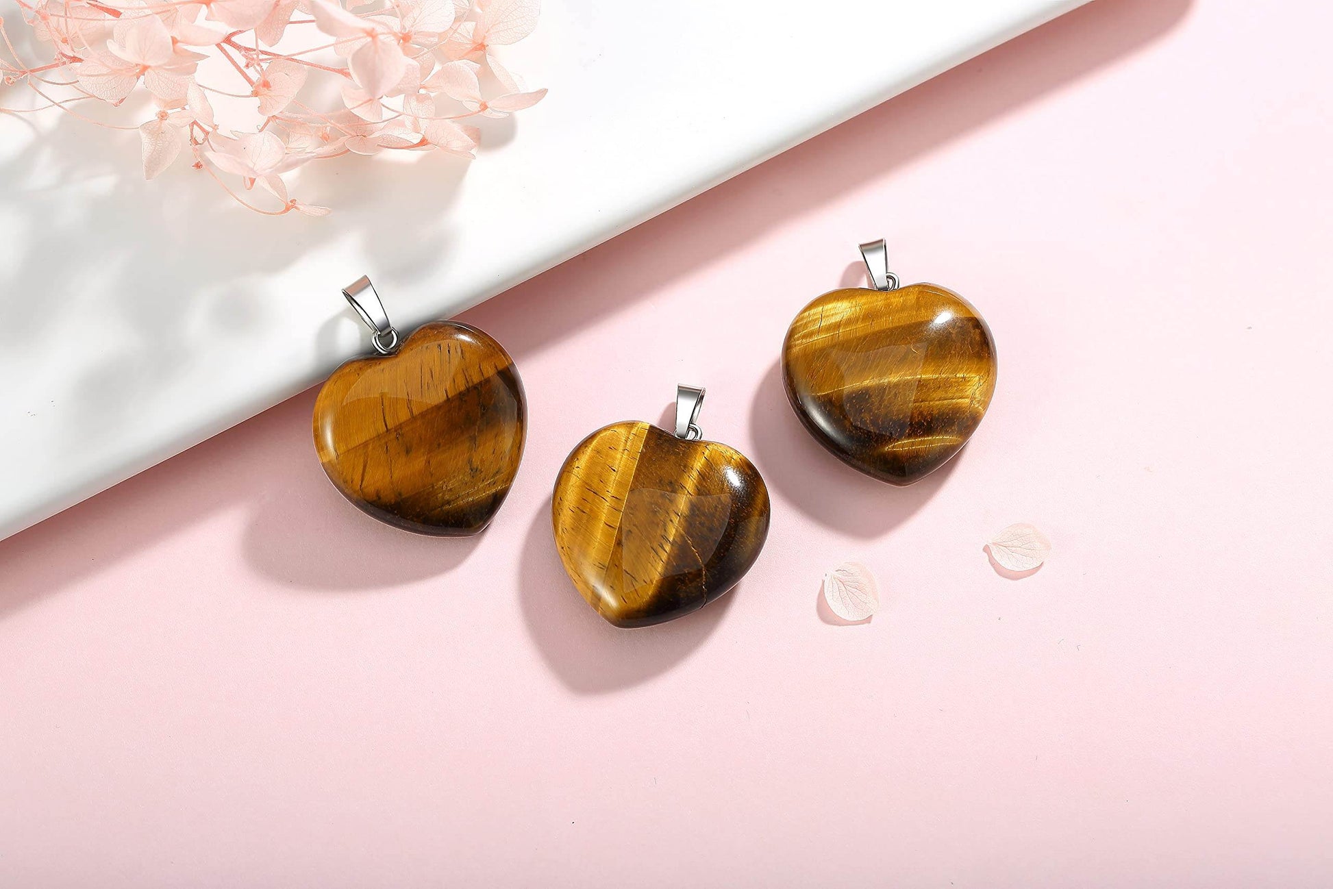 XIANNVXI Tiger Eye Necklace Mothers Day Gifts Healing Crystal Heart Gemstone Pendant Necklaces Natural Spiritual Witchcraft Reiki Quartz Stone Jewelry for Women Girlfriend - zenfulharmony.com