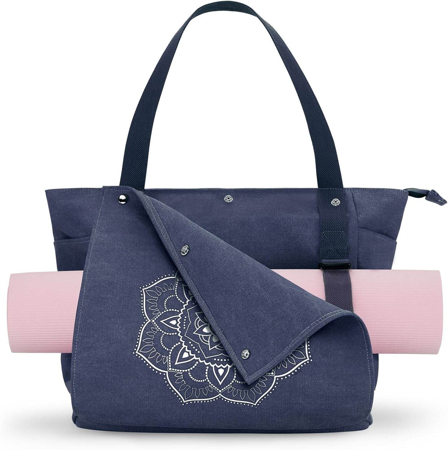 Gonex Yoga Mat Bag, Yoga Gym Bag Tote Bag with Multi Pockets For Women Men, Canvas Yoga Mat Carrier Take in Out Mat Easily For Pilates Travel Workout Office - zenfulharmony.com
