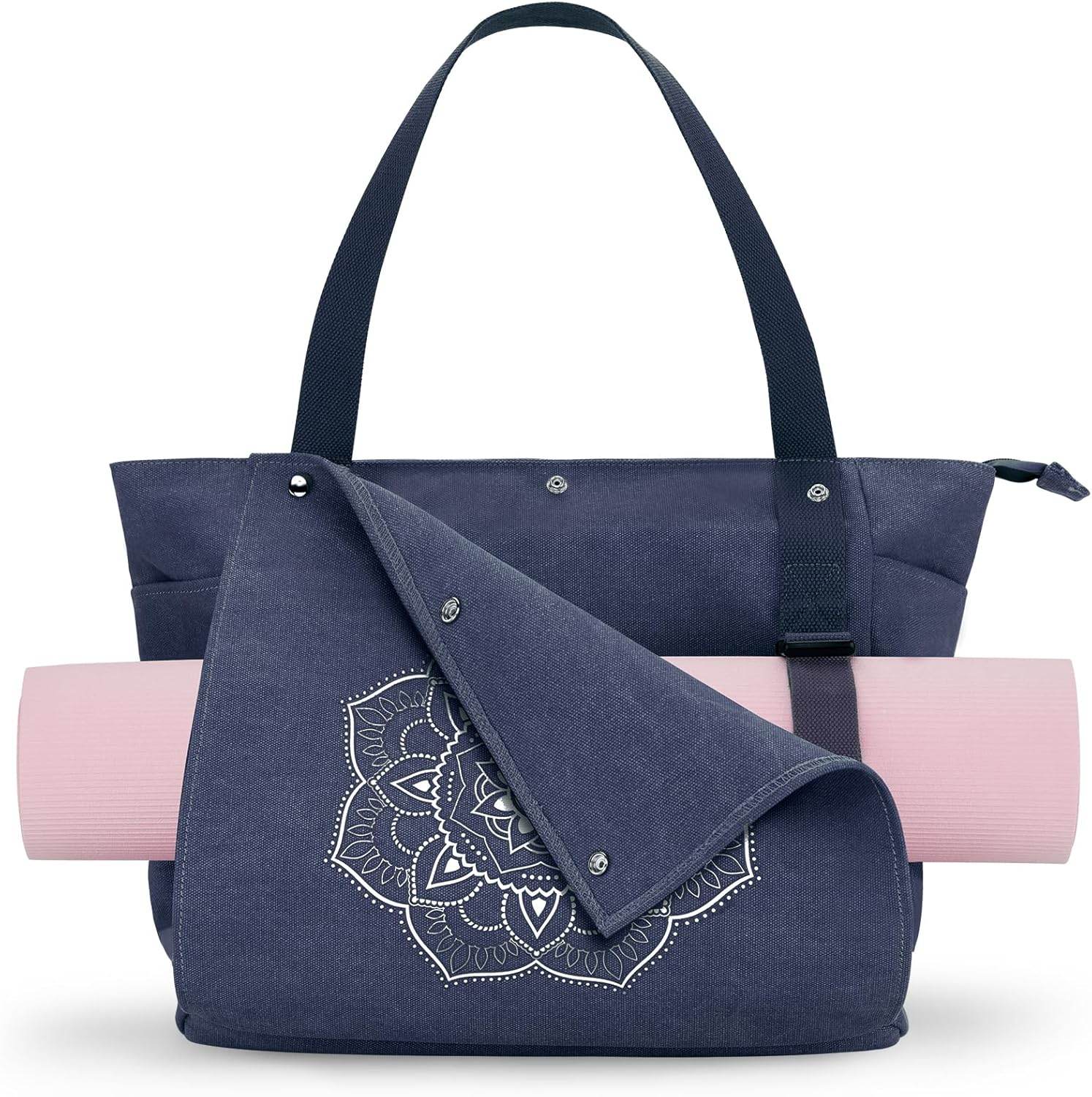 Gonex Yoga Mat Bag, Yoga Gym Bag Tote Bag with Multi Pockets For Women Men, Canvas Yoga Mat Carrier Take in Out Mat Easily For Pilates Travel Workout Office - zenfulharmony.com