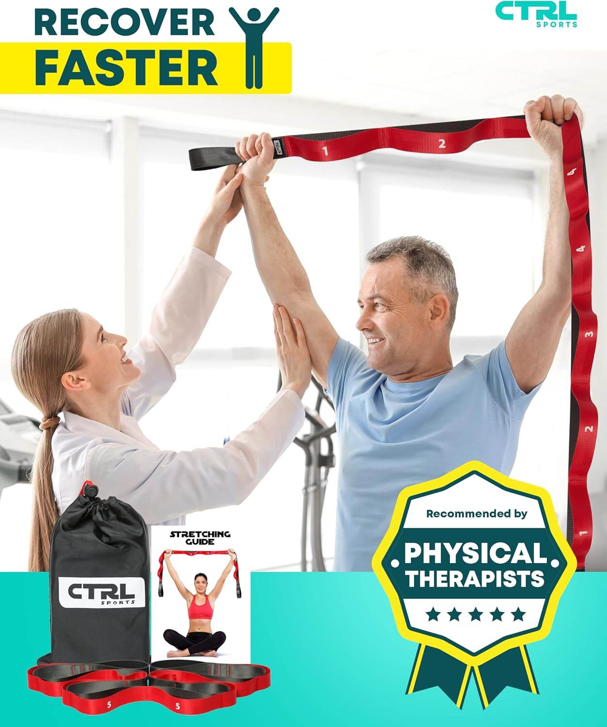 Stretching Strap with Loops - Non Elastic Stretch Band for Physical Therapy, Yoga Strap for Stretching Equipment, Stretch Bands for Exercise and Flexibility - Fascia, Hamstring & Leg Stretcher Belt - zenfulharmony.com
