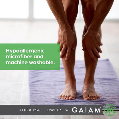 Gaiam Yoga Mat Towel Microfiber Mat-Sized Yoga Towel for Hot Yoga - zenfulharmony.com