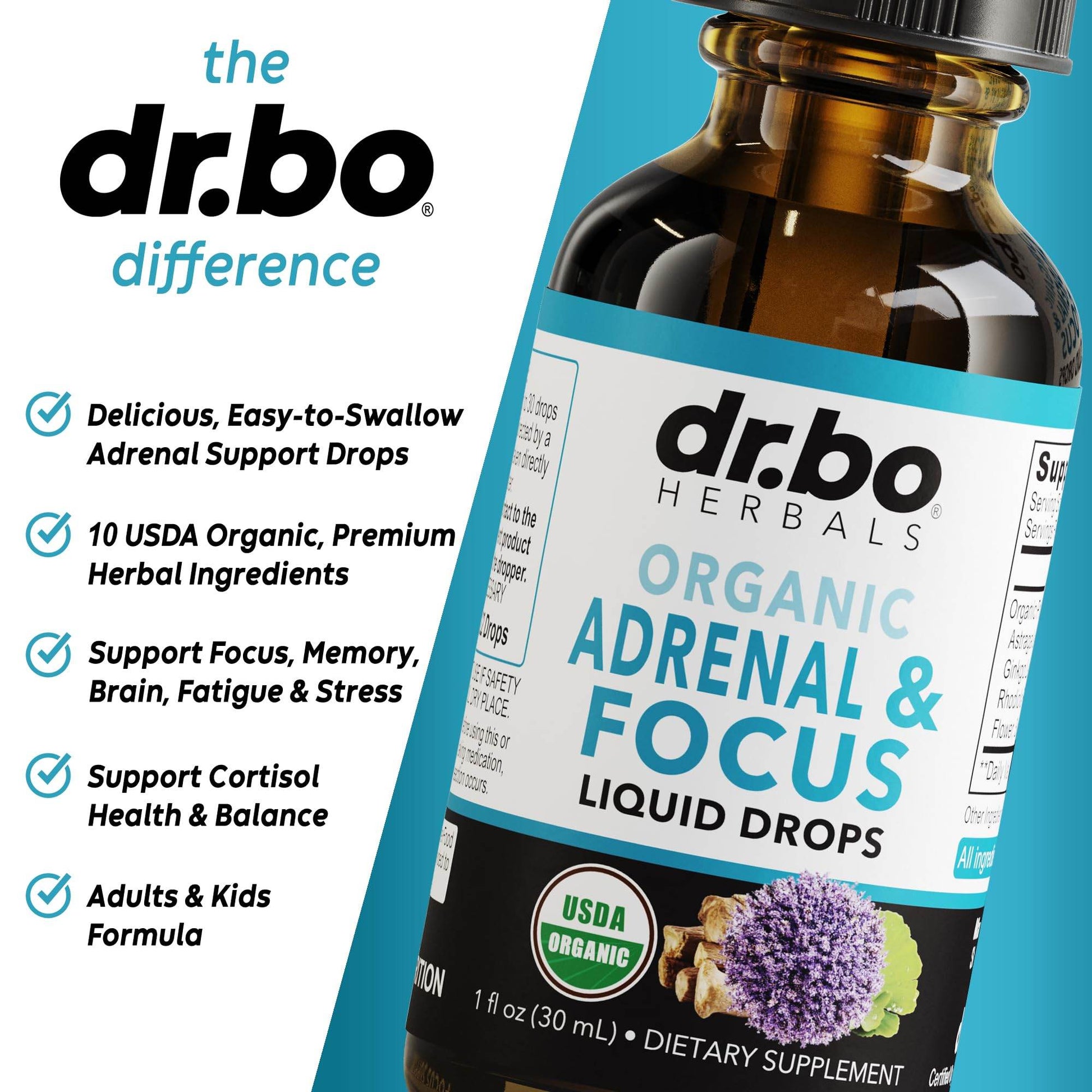 Adrenal Support Supplements Liquid Drops - Organic Adrenal and Focus Supplement, Cortisol Manager Adaptogen Adults, Ginkgo Biloba for Kids Calm - Natural Brain and Memory Fatigue Stress Attention 1oz - zenfulharmony.com