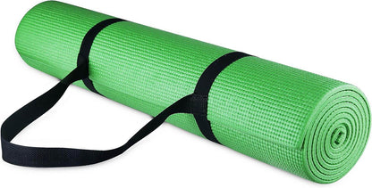 All Purpose 1/4-Inch High Density Anti-Tear Exercise Yoga Mat with Carrying Strap, Multiple Colors - zenfulharmony.com