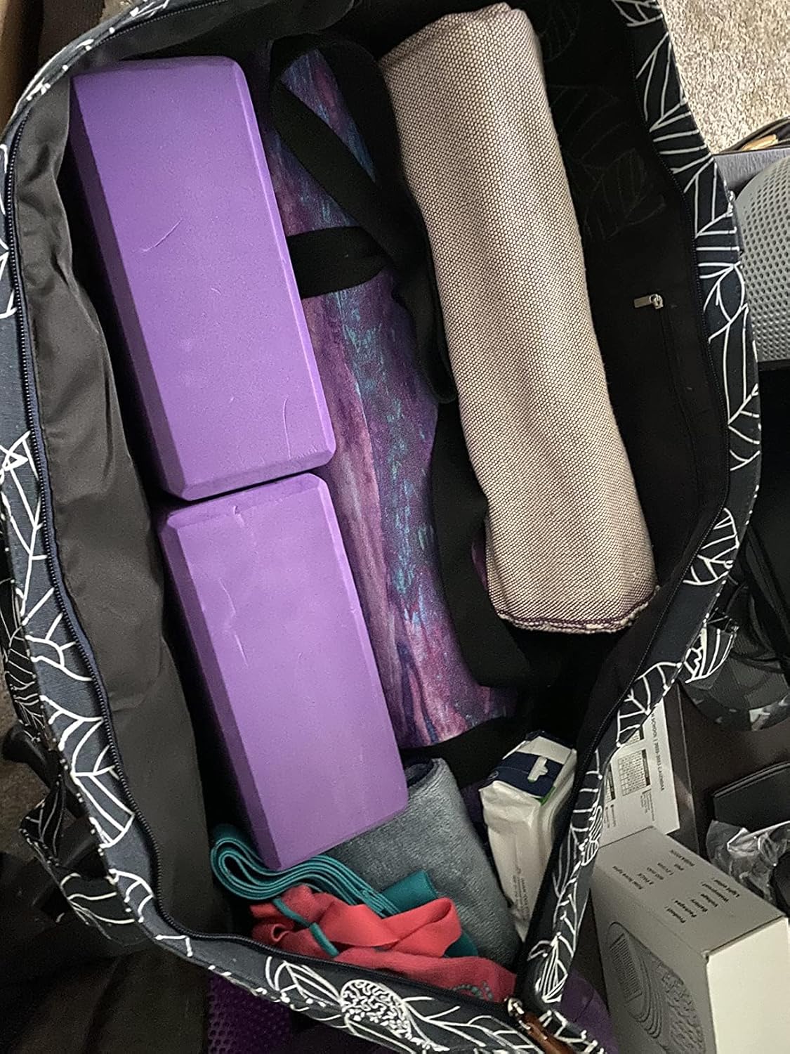 Large Yoga Mat Bag for Women Men, Travel Yoga Gym Bag for Pilates Office Beach Workout, Yoga Mat Tote Carrier with Mat Strap for 1/4" 1/2" Thick Exercise Yoga Mat - zenfulharmony.com