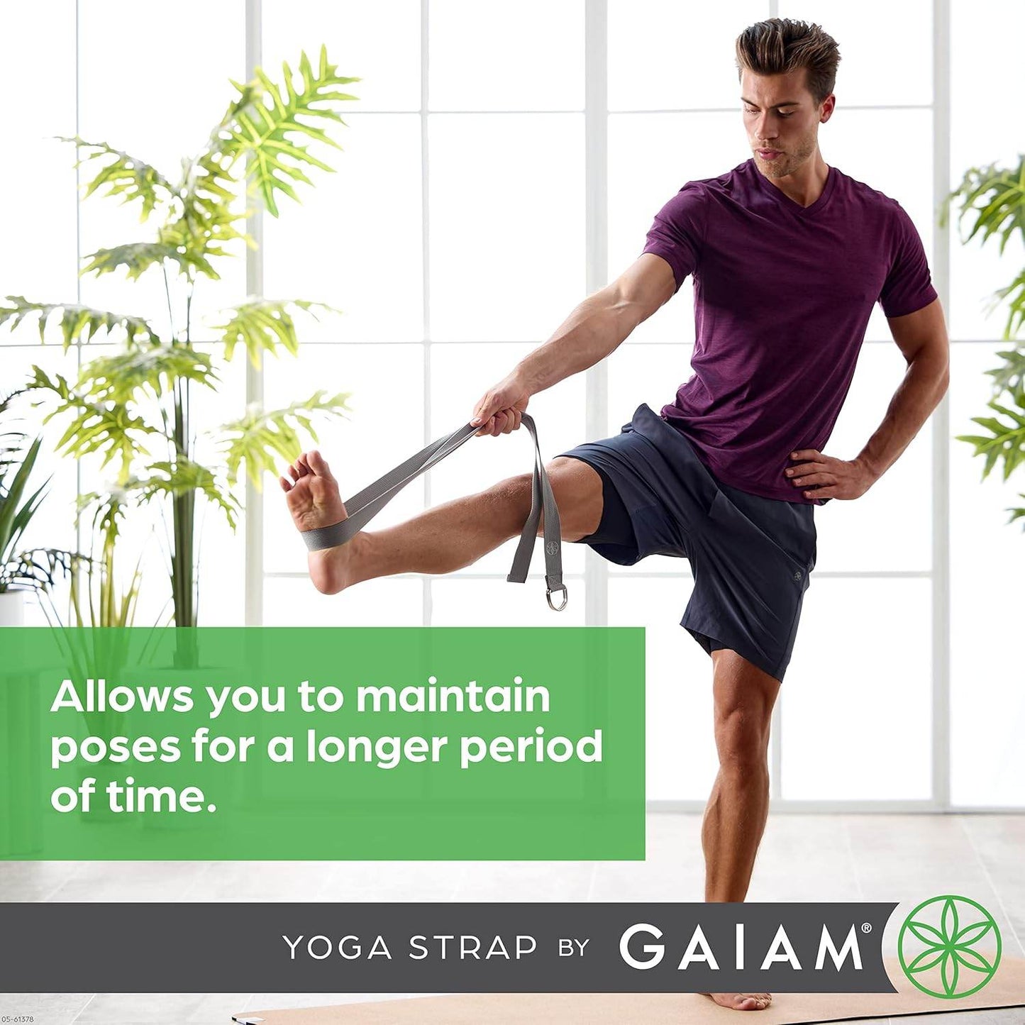 Gaiam Yoga Strap Premium Athletic Stretch Band with Adjustable Metal D-Ring Buckle Loop | Exercise & Fitness Stretching for Yoga, Pilates, Physical Therapy, Dance, Gym Workouts - zenfulharmony.com