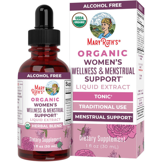 MaryRuth Organics USDA Organic Women's Wellness Liquid Herbal Supplements | Includes Stinging Nettle, Raspberry Leaf, Eleuthero Root, Chaste Tree Berry | Menstrual Support | Non-GMO, Vegan - zenfulharmony.com