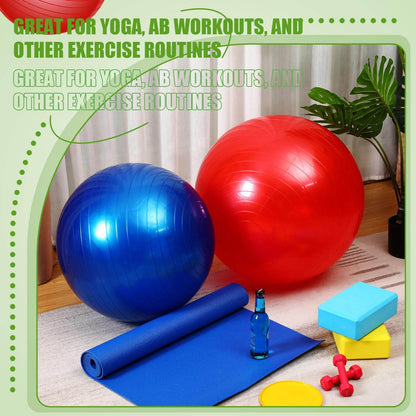 Leyndo 4 Pcs Yoga Ball Bulk Exercise Ball Pilates Ball Anti Burst Pregnancy Birthing Ball Fitness Ball with Quick Pump for Improved Posture, Balance, Yoga, Pilates, Training (Bright Color,26 Inch) - zenfulharmony.com