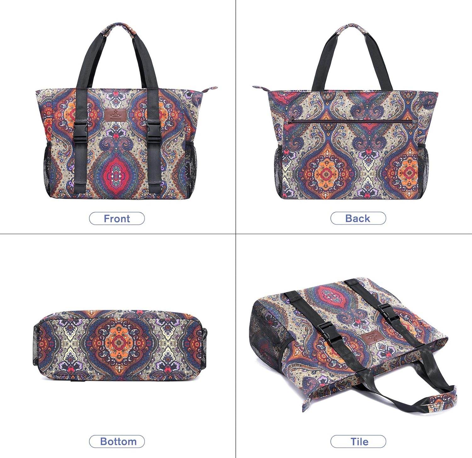 Heathyoga Multi-Functional Yoga Mat Carrier Gym Tote Bag - Large Mat Pocket, Women's Workout Bag - zenfulharmony.com