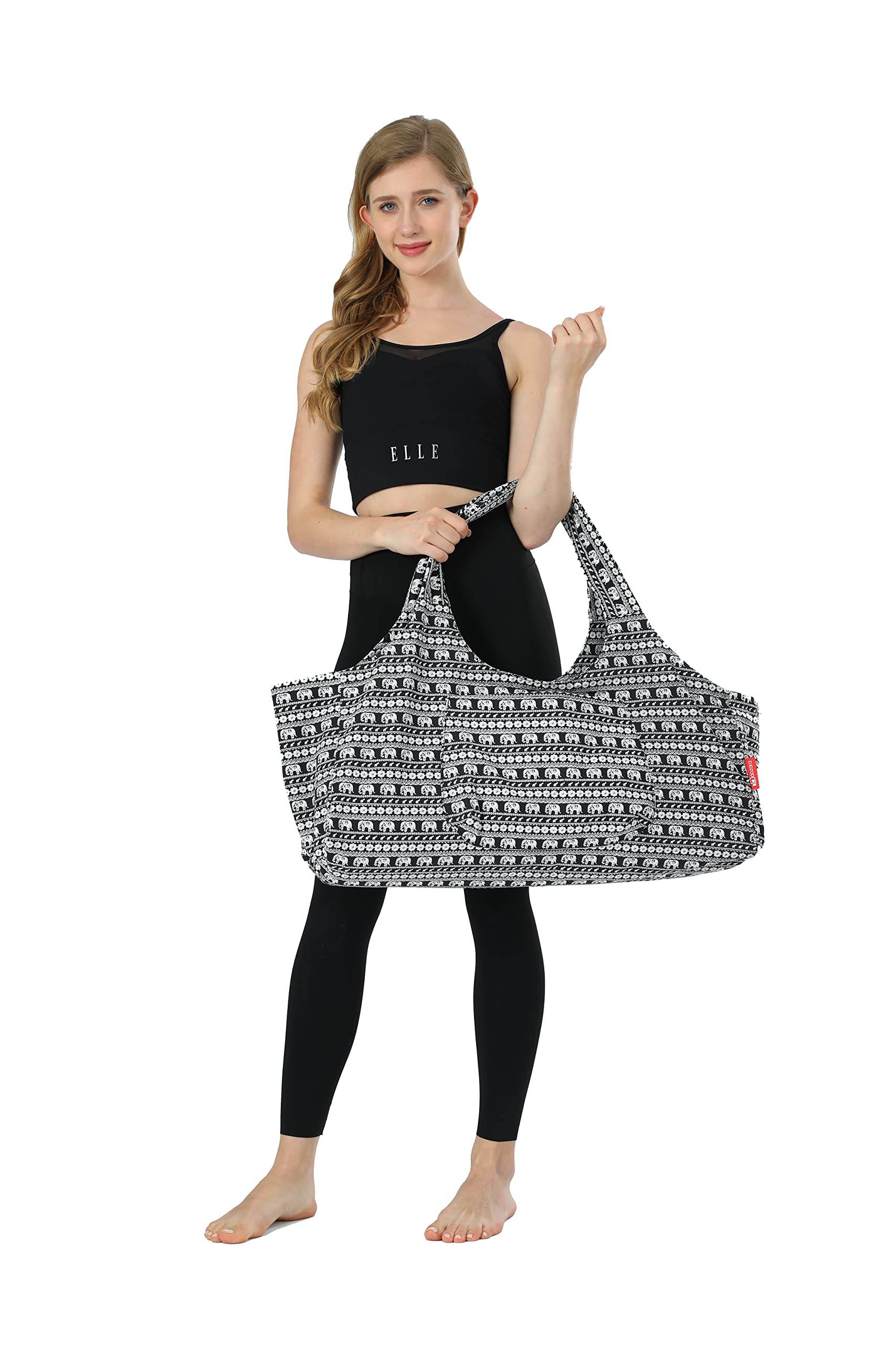 Aozora Yoga Mat Bag Large Yoga Mat Tote Sling Carrier with Pockets Fits Mats with Multi-Functional Storage Pockets Light and Durable (Elephant) - zenfulharmony.com