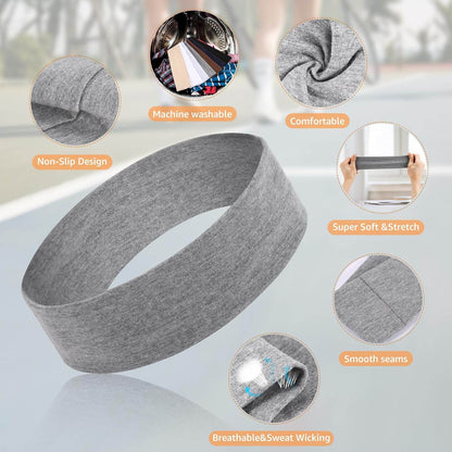 Headbands for Women Non Slip - 7PCS Fashion Sports Hair Bands for Women's Hair, Soft Cotton Cloth Stretchy Headbands for Women for Workout Yoga Running - zenfulharmony.com