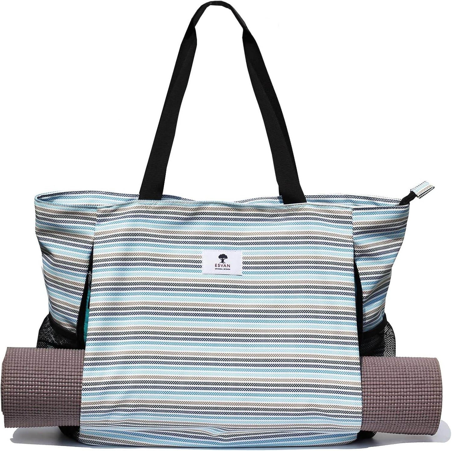 ESVAN Yoga Mat Bag Yoga Tote Carrier Shoulder Bag Carryall Tote for Office,Yoga,Pilates,Travel,Beach and Gym - zenfulharmony.com