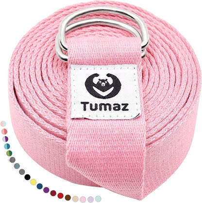 Tumaz Yoga Strap/Stretch Bands [15+ Colors, 6/8/10 Feet Options] with Extra Safe Adjustable D-Ring Buckle, Durable and Comfy Delicate Texture - Best for Daily Stretching, Physical Therapy, Fitness - zenfulharmony.com