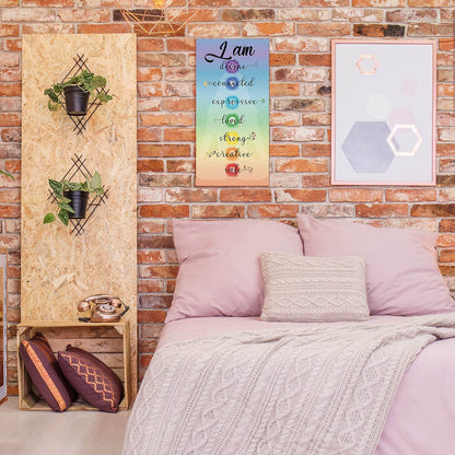 Chakra Quotes Sign Wall Decor Yoga Zen Wall Art Wooden Spiritual Decor Motivational Meditation Wall Art Zen Buddhism Spa Room Decor for Yoga Living Room Bedroom Bathroom Wall Decorations (Safe Style) - zenfulharmony.com
