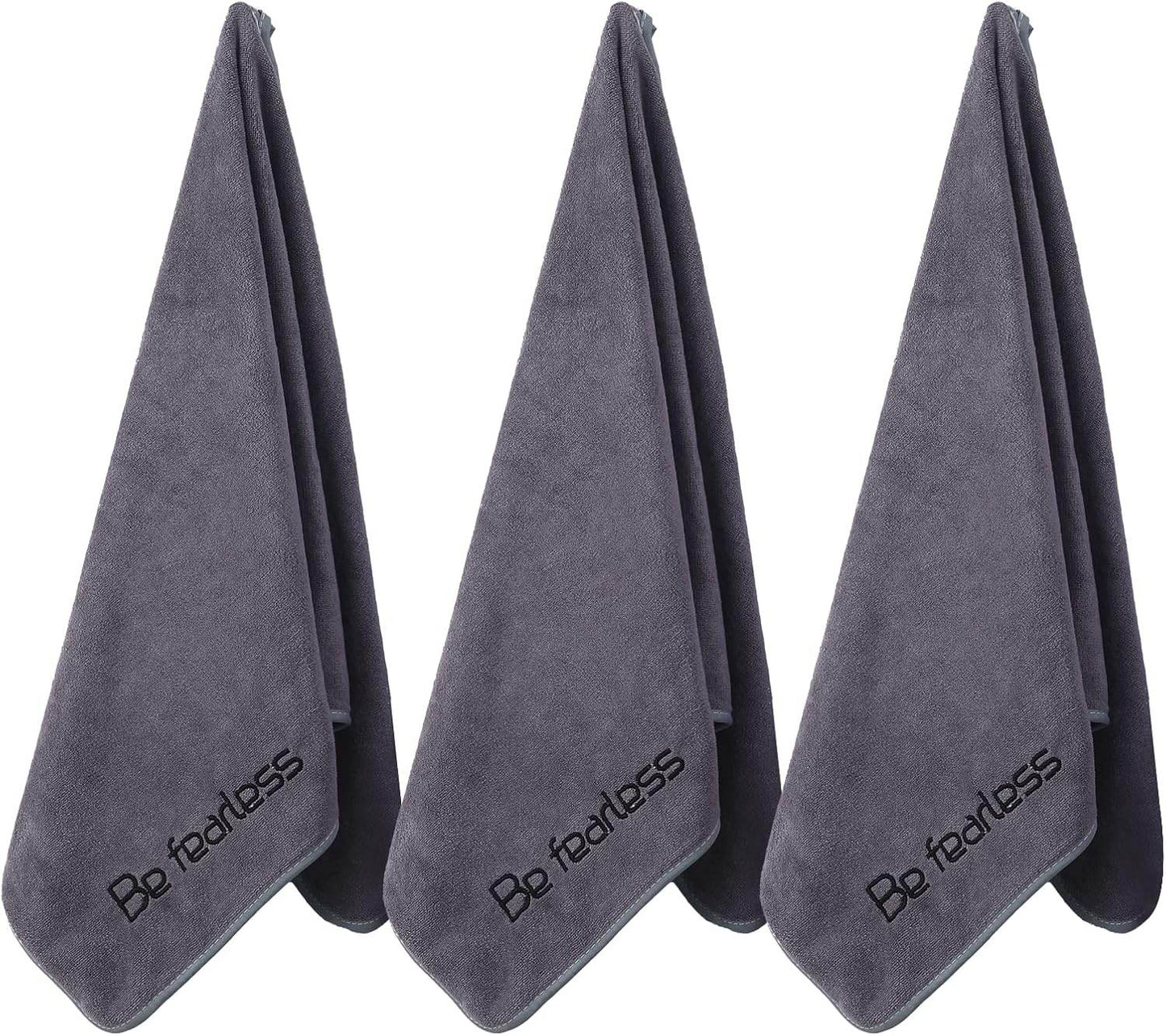 Microfiber Gym Towels Bigger Size Super Soft for Exercise Fitness, Sports, Workout, 380-GSM 15-Inch x 31-Inch Quick-Drying Towels (3 Pack, Grey+Blue+Purple) - zenfulharmony.com