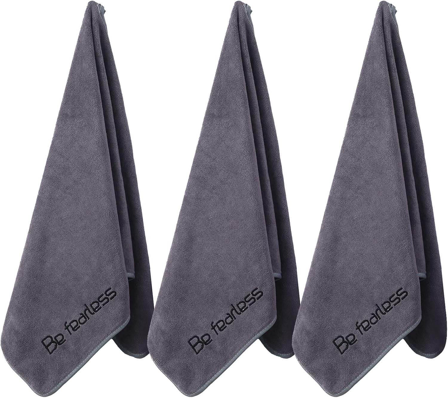 Microfiber Gym Towels Bigger Size Super Soft for Exercise Fitness, Sports, Workout, 380-GSM 15-Inch x 31-Inch Quick-Drying Towels (3 Pack, Grey+Blue+Purple) - zenfulharmony.com