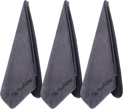 Microfiber Gym Towels Bigger Size Super Soft for Exercise Fitness, Sports, Workout, 380-GSM 15-Inch x 31-Inch Quick-Drying Towels (3 Pack, Grey+Blue+Purple) - zenfulharmony.com