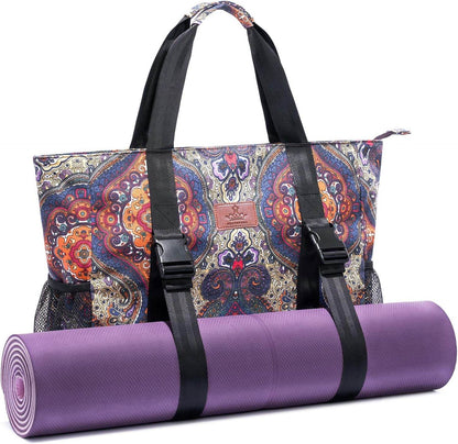 Heathyoga Multi-Functional Yoga Mat Carrier Gym Tote Bag - Large Mat Pocket, Women's Workout Bag - zenfulharmony.com