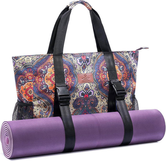 Heathyoga Multi-Functional Yoga Mat Carrier Gym Tote Bag - Large Mat Pocket, Women's Workout Bag - zenfulharmony.com