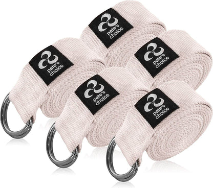 2-PACK or 5-PACK Yoga Exercise Adjustable Straps 8Ft | BONUS eBook | with Durable D-Ring For Pilates & Gym Workouts | Hold Poses, Stretch, Improve Flexibility & Maintain Balance - zenfulharmony.com
