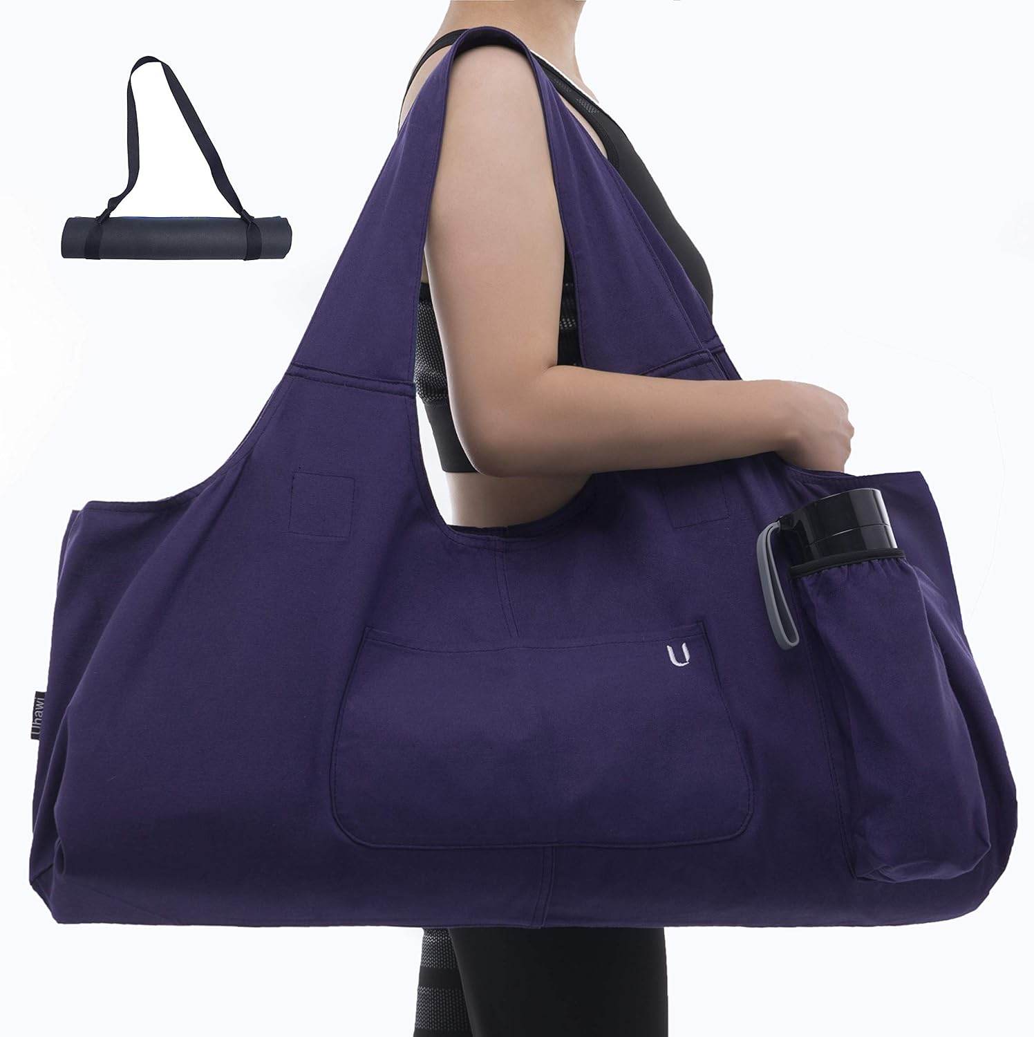 Yoga Mat Bag Large Yoga Mat Tote Sling Carrier with 4 Pockets Fits All Size Mats With Multi-Functional Storage Pockets Light And Durable（With Yoga Mat Carrying Strap） - zenfulharmony.com