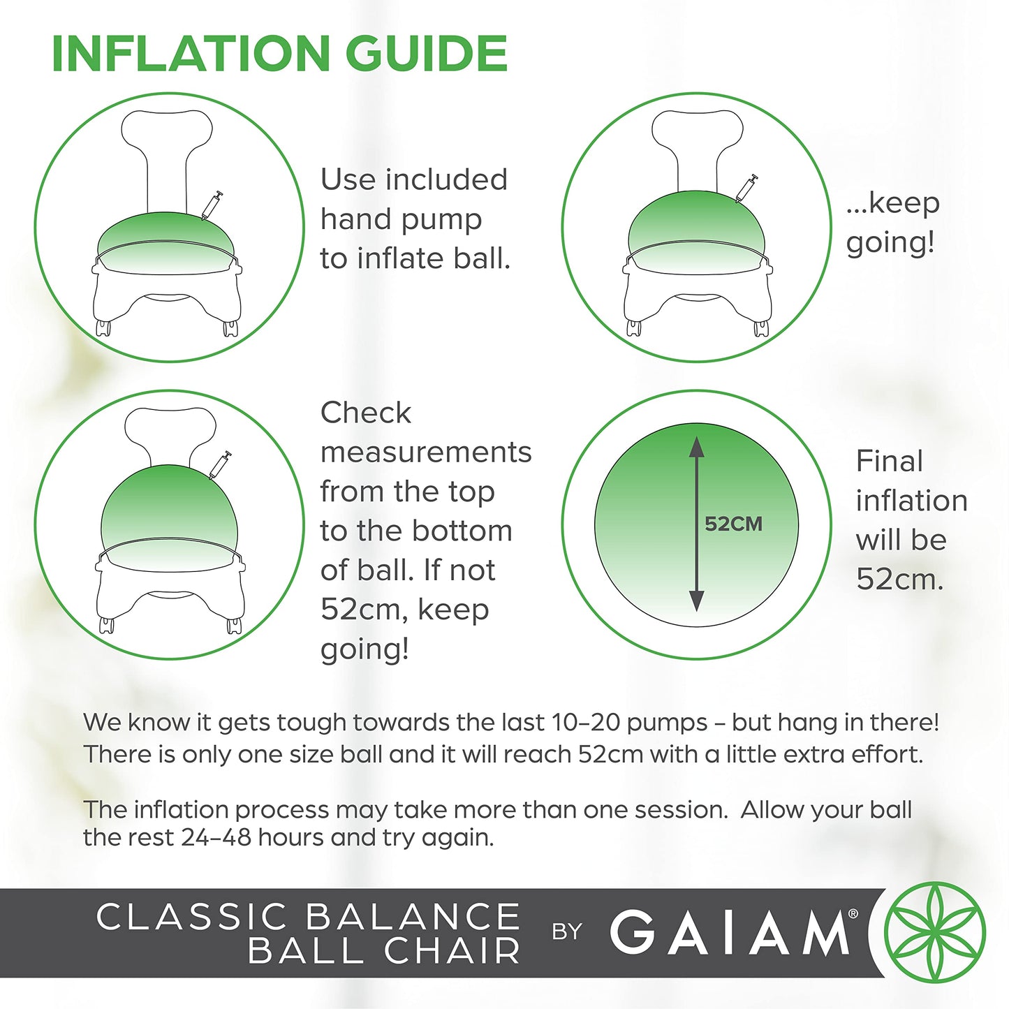 Gaiam Classic Balance Ball Chair – Exercise Stability Yoga Ball Premium Ergonomic Chair for Home and Office, Cool Grey, 24-25" Sitting Height - zenfulharmony.com
