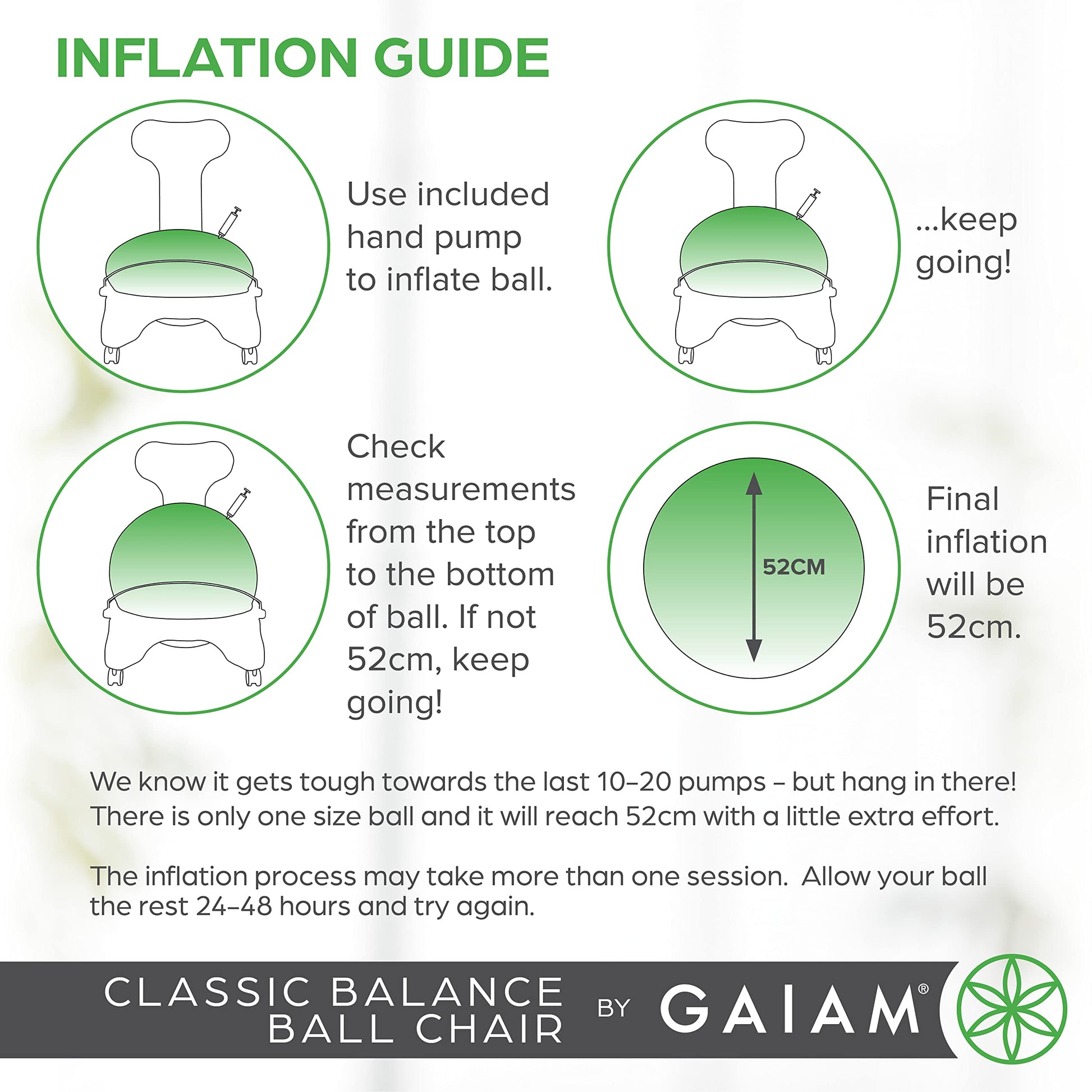Gaiam Classic Balance Ball Chair – Exercise Stability Yoga Ball Premium Ergonomic Chair for Home and Office, Cool Grey, 24-25" Sitting Height - zenfulharmony.com