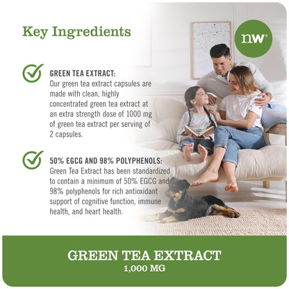 NatureWise Green Tea Extract Capsules 1000 mg - 50% EGCG & 98% Polyphenols - Extra Strength Antioxidants - Vegan, Gluten Free, Non-GMO - 60 Capsules[1-Month Supply] - zenfulharmony.com