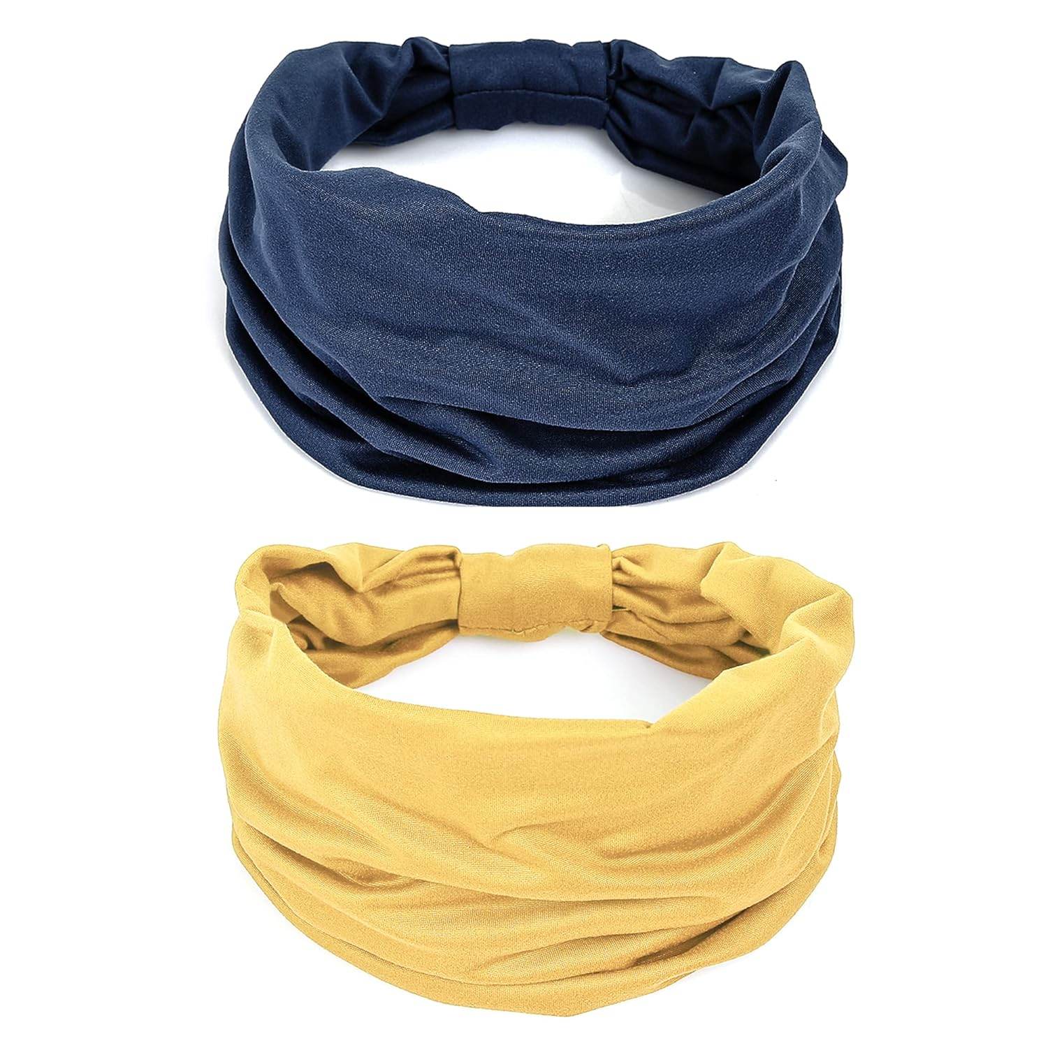 GILI 6 Pack Wide Headbands for Women Non Slip Soft Elastic Hair Bands Yoga Running Sports Workout Gym Head Wraps, Knotted Cotton Cloth African Turbans Bandana (with 6 Pcs Hair Ties) - zenfulharmony.com