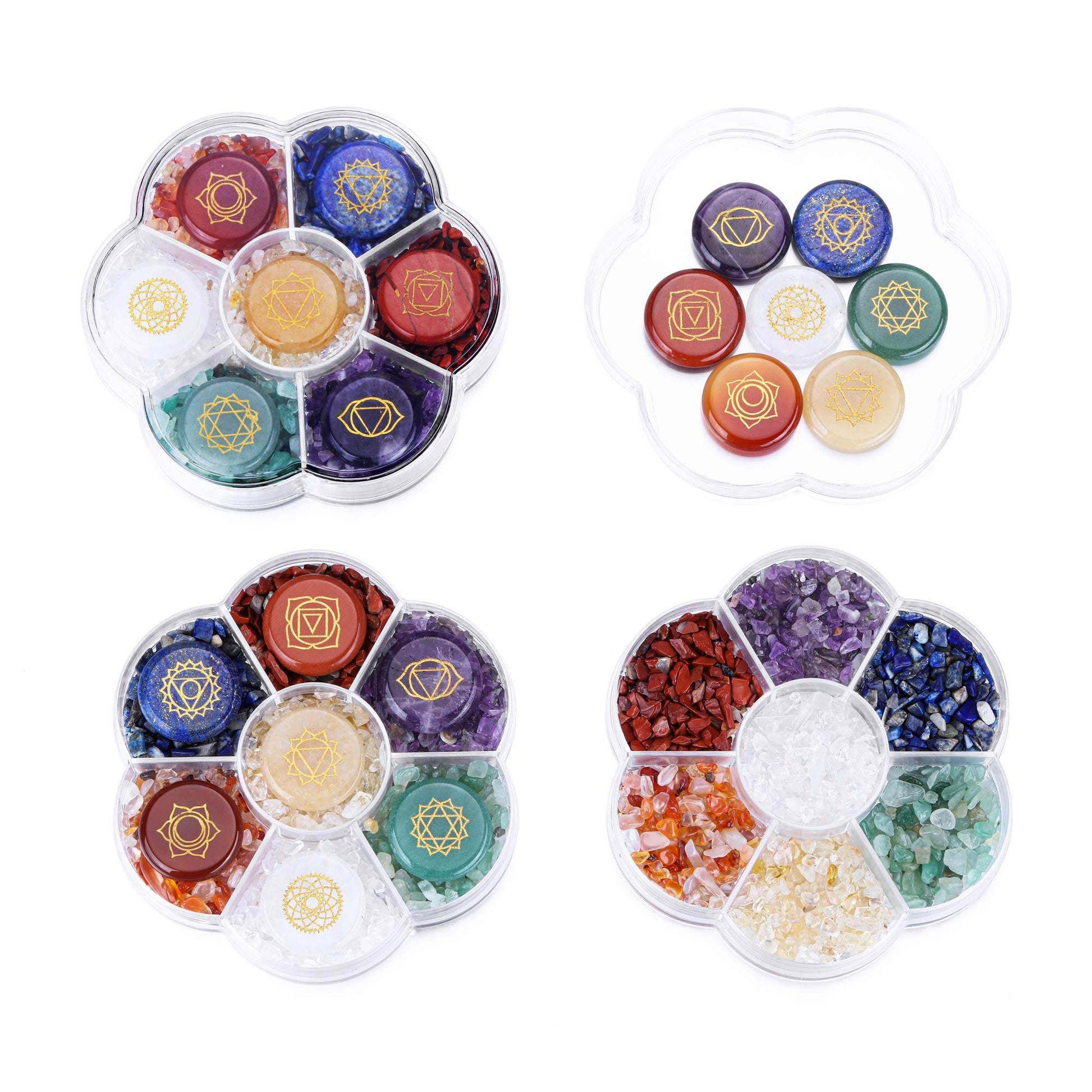 CrystalTears 7 Chakra Crystal Stones Natural Reiki Healing Crystals Gemstones with Engraved Chakra Symbol Tumbled Polished Chakra Stone Kit for Meditation Crystal Therapy Gift for Christmas - zenfulharmony.com