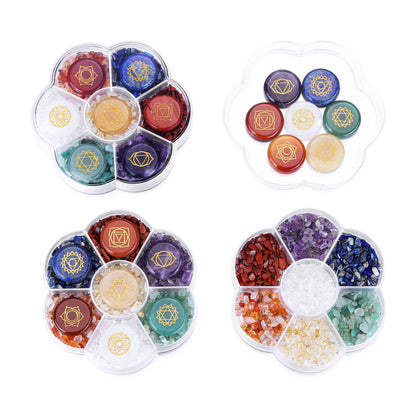 CrystalTears 7 Chakra Crystal Stones Natural Reiki Healing Crystals Gemstones with Engraved Chakra Symbol Tumbled Polished Chakra Stone Kit for Meditation Crystal Therapy Gift for Christmas - zenfulharmony.com