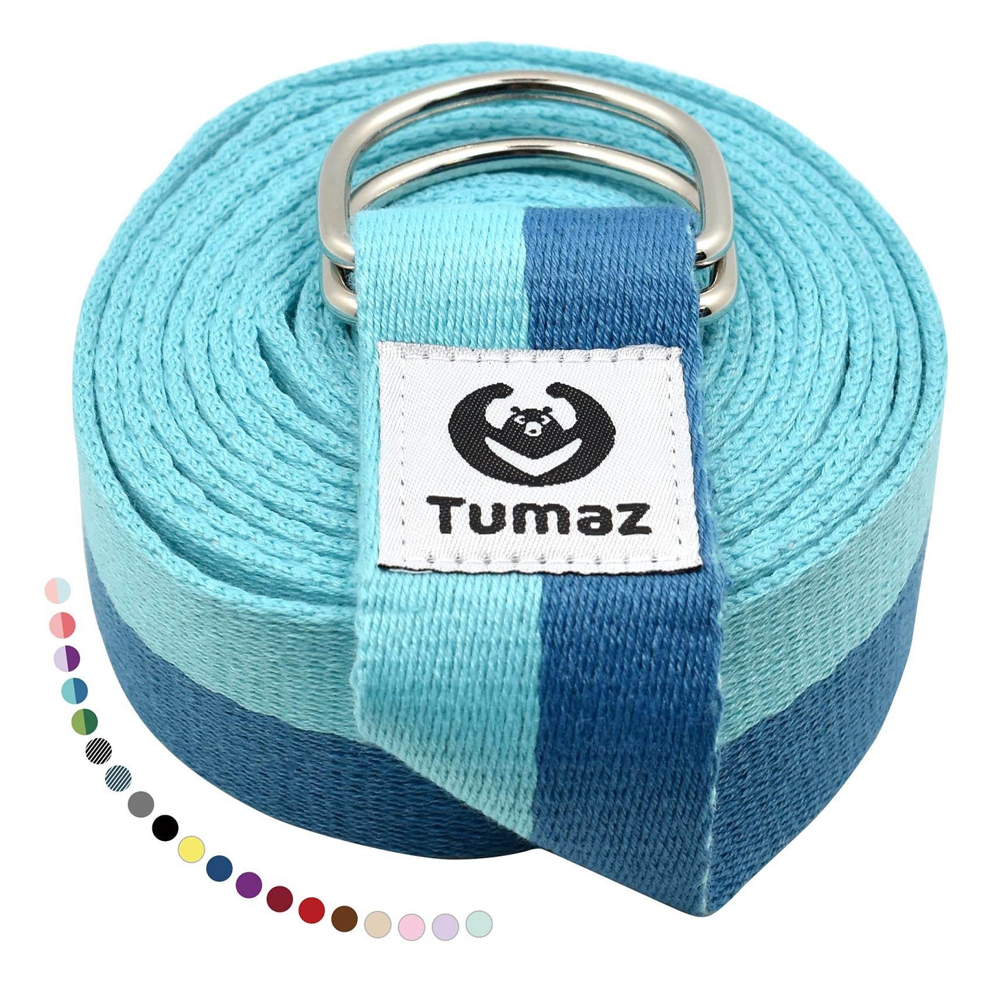 Tumaz Yoga Strap/Stretch Bands [15+ Colors, 6/8/10 Feet Options] with Extra Safe Adjustable D-Ring Buckle, Durable and Comfy Delicate Texture - Best for Daily Stretching, Physical Therapy, Fitness - zenfulharmony.com