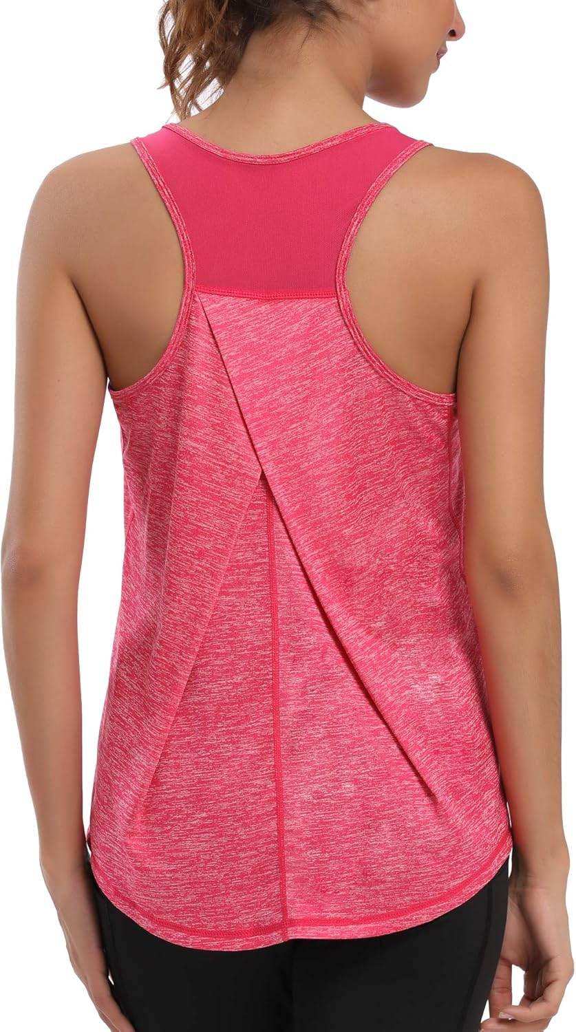 Aeuui Womens Workout Tops for Women Racerback Tank Tops Mesh Yoga Shirts Athletic Running Tank Tops Sleeveless Gym Clothes - zenfulharmony.com