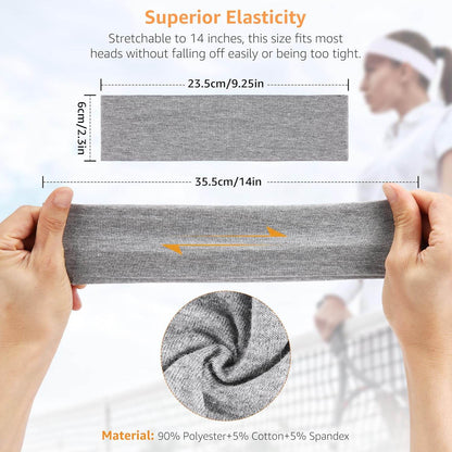 Headbands for Women Non Slip - 7PCS Fashion Sports Hair Bands for Women's Hair, Soft Cotton Cloth Stretchy Headbands for Women for Workout Yoga Running - zenfulharmony.com