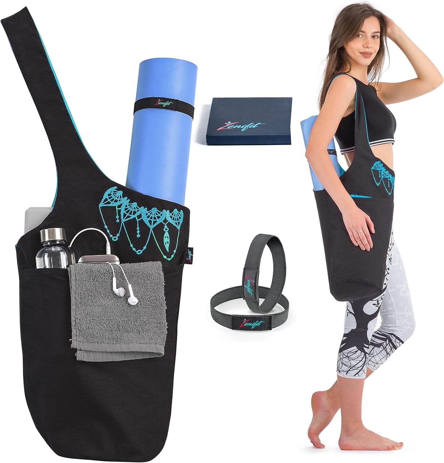Yoga Mat Bag – Versatile Yoga Bag with Mat Straps & Storage Pockets, Holds Yoga & Pilates Mats, Lightweight & Durable - zenfulharmony.com