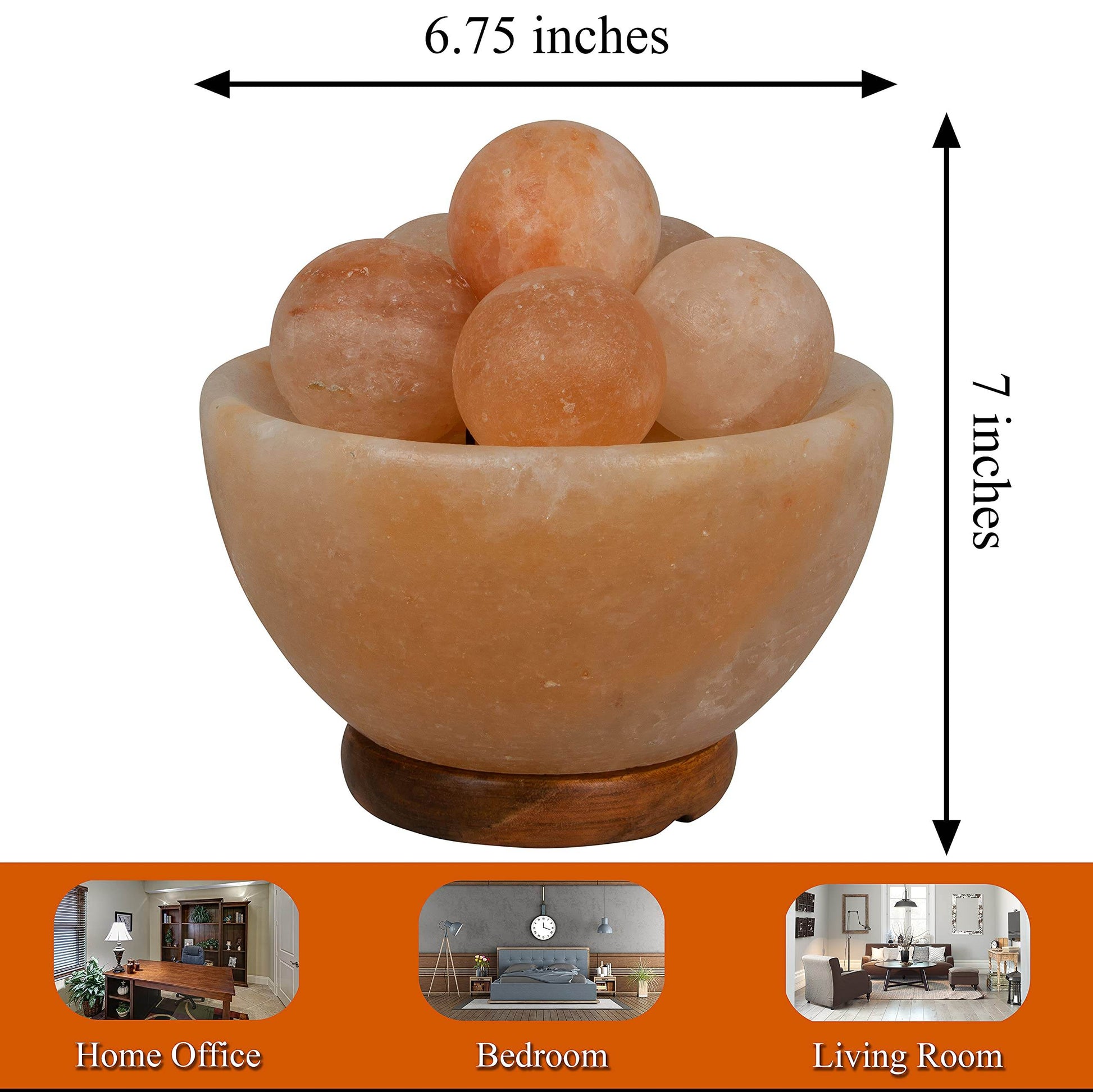 Spantik Himalayan Fire Bowl Salt Lamp with 6 Massage Balls Premium Quality Authentic from Pakistan - zenfulharmony.com