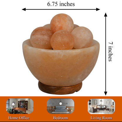 Spantik Himalayan Fire Bowl Salt Lamp with 6 Massage Balls Premium Quality Authentic from Pakistan - zenfulharmony.com