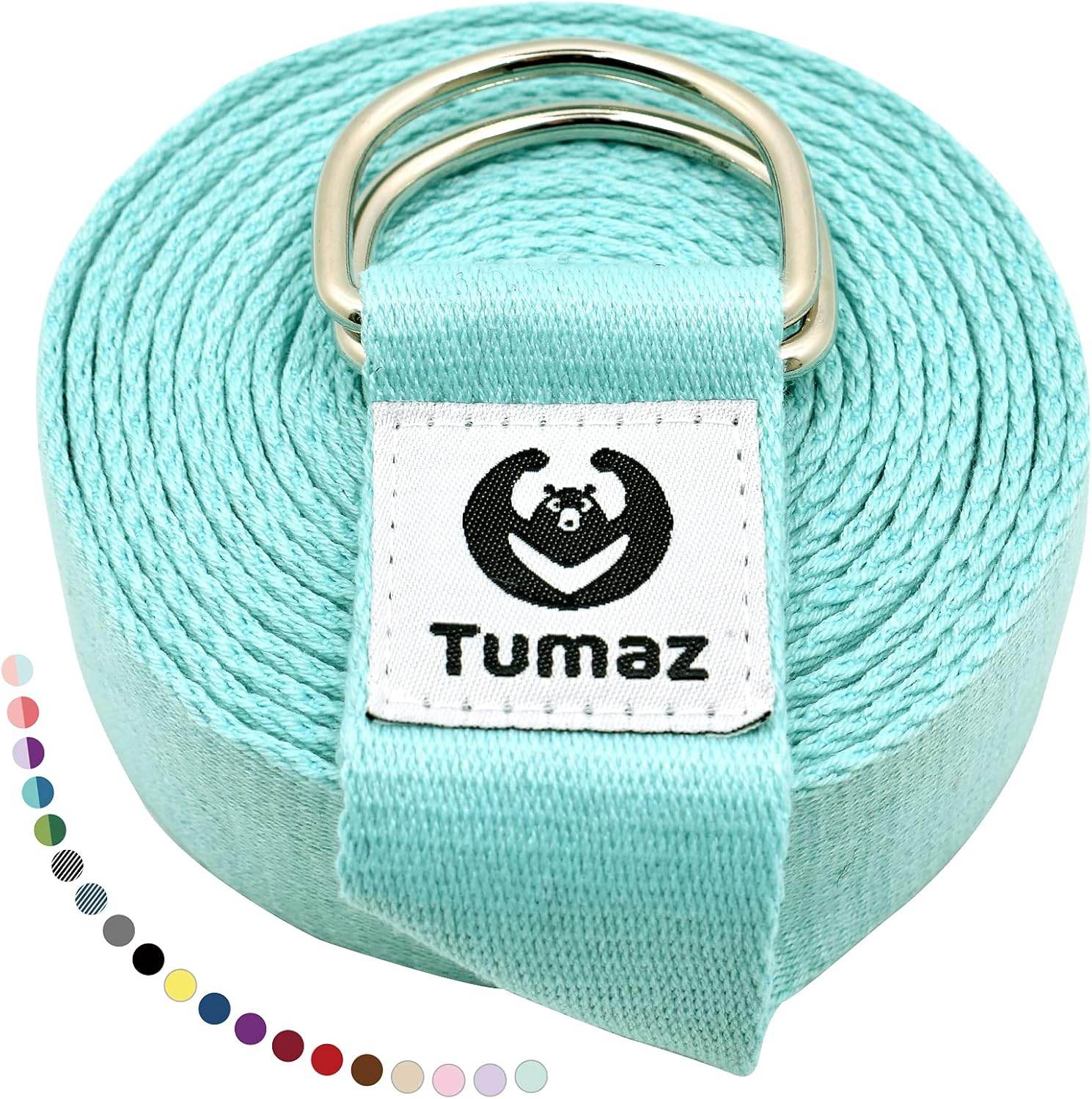 Tumaz Yoga Strap/Stretch Bands [15+ Colors, 6/8/10 Feet Options] with Extra Safe Adjustable D-Ring Buckle, Durable and Comfy Delicate Texture - Best for Daily Stretching, Physical Therapy, Fitness - zenfulharmony.com