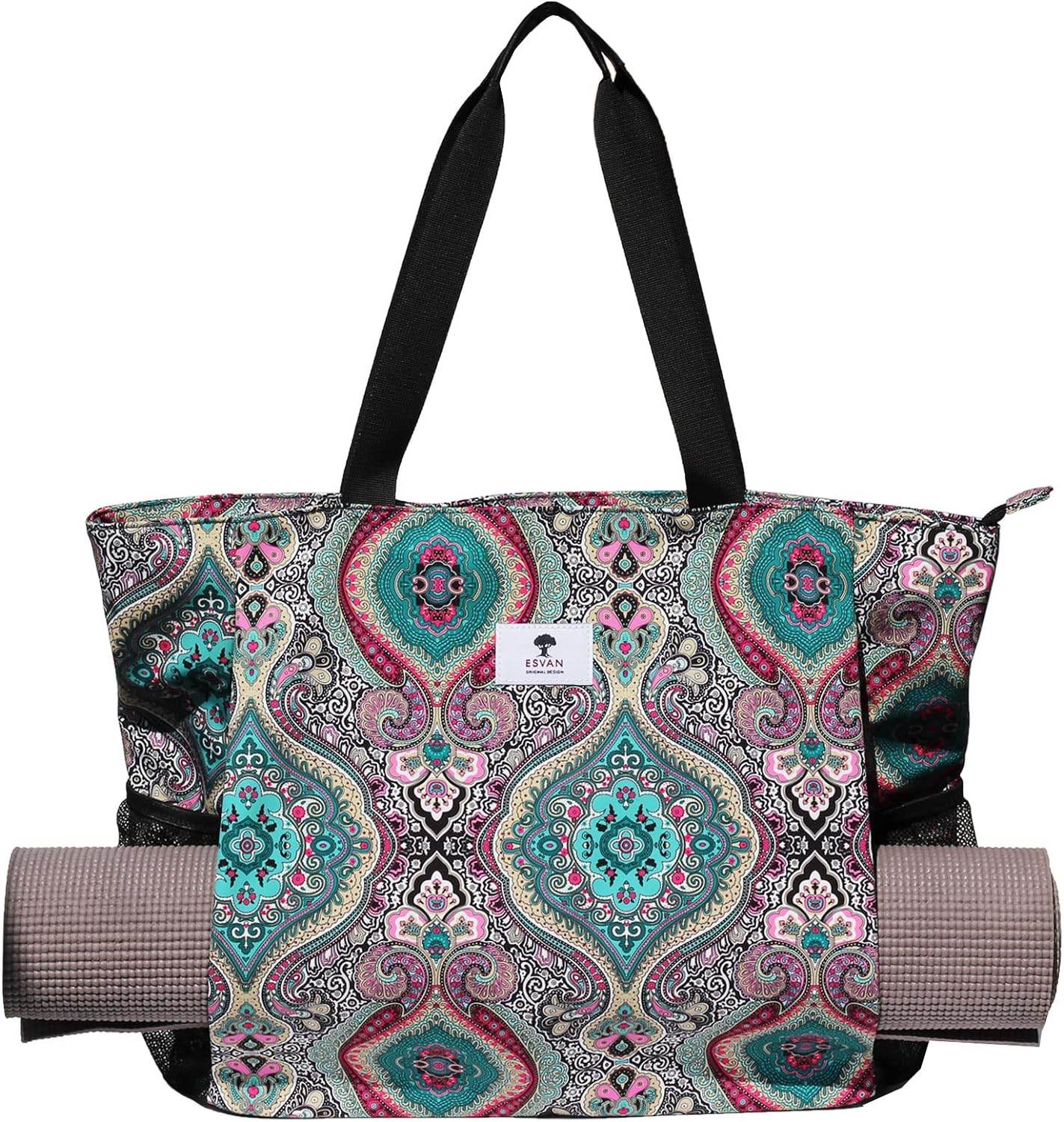 ESVAN Yoga Mat Bag Yoga Tote Carrier Shoulder Bag Carryall Tote for Office,Yoga,Pilates,Travel,Beach and Gym - zenfulharmony.com