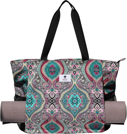 ESVAN Yoga Mat Bag Yoga Tote Carrier Shoulder Bag Carryall Tote for Office,Yoga,Pilates,Travel,Beach and Gym - zenfulharmony.com