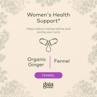 Gaia Herbs Cramp Relief - Herbal Supplement for Hormone Balance & Period Cramp Relief - Made with Organic Licorice Root, White Peony Root, Turmeric & More - 60 Vegan Capsules (60 Servings) - zenfulharmony.com
